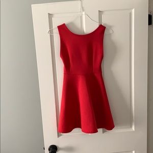 Missguided Red Open Back Skater Dress